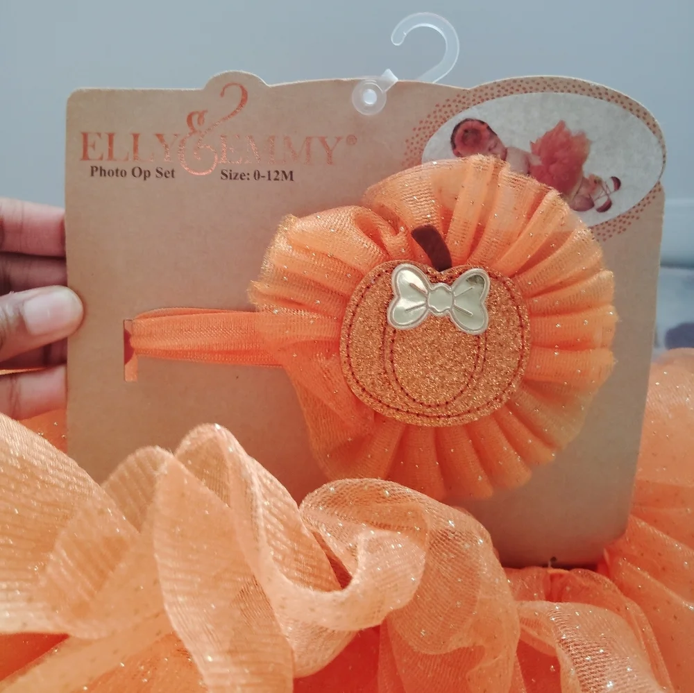 Elly & Emmy Baby Pumpkin Tutu Set